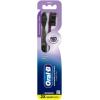 imageOralB 3D White Charcoal toothbrush 2 count MEDIUM manual tootbrush pack Whitens teeth removes plaque and stains tongue scraper tooth brush2 Count Pack of 1