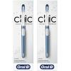 imageOralB Clic Toothbrush Chrome White with 1 Bonus Replacement Brush Head and Magnetic Toothbrush HolderMetallic Alaska Blue