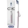 imageOralB Clic Toothbrush Chrome White with 1 Bonus Replacement Brush Head and Magnetic Toothbrush HolderMetallic Rose