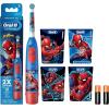 imageOralB Kids Battery Toothbrush Featuring Marvels Spiderman Soft Bristles Replaceable Brush Head for Kids 3RedBlue