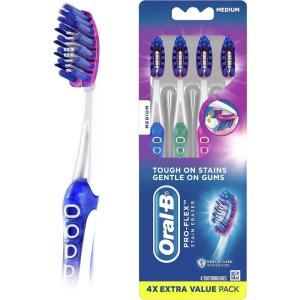imageOralB 3D White Deep Stain Remover toothbrushes 2 count toothbrush MEDIUM Removes 90 of surface stains whitens teeth deep reach removes plaque and stains tooth brushMulticolor