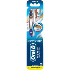 imageOralB 3D White Deep Stain Remover toothbrushes 2 count toothbrush MEDIUM Removes 90 of surface stains whitens teeth deep reach removes plaque and stains tooth brushOriginal Version