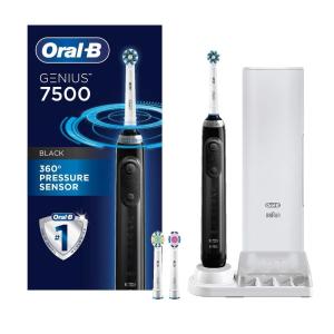 imageOralB 7500 Electric Toothbrush with Replacement Brush Heads and Travel Case BlackBlack