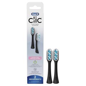 imageOralB Clic Toothbrush Sensitive Clean Replacement Brush Heads Black 2 Count