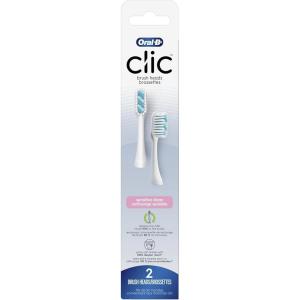 imageOralB Clic Toothbrush Sensitive Clean Replacement Brush Heads White 2 Count