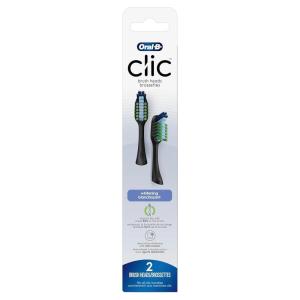 imageOralB Clic Toothbrush Whitening Replacement Brush Heads Black 2 Count