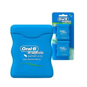 imageOralB Complete Mint SatinFloss Comfort Grip Value 2 Pack 50m Each