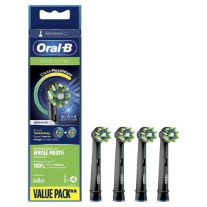 imageOralB Cross Action Replacement Brush Heads for an OralB Electric Toothbrush Pack of 4 BlackBlack Refills 4ct