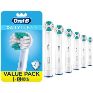 imageOralB Daily Clean Replacement Brush Heads for an OralB Electric Toothbrush Pack of 6White