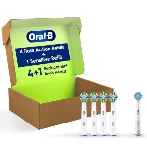 imageOralB Floss Action Replacement Brush Heads for an OralB Electric Toothbrush Pack of 41 Count Pack of 5