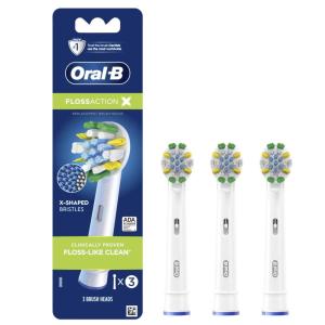 imageOralB FlossAction Electric Toothbrush Replacement Brush Heads Refill 3ct Black