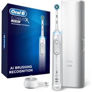 imageOralB Genius X Limited Rechargeable Electric Toothbrush with 1 Replacement Brush Head Travel Case WhiteWhite