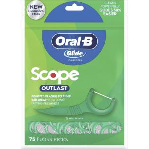imageOralB Glide Complete Floss Picks Dental Floss Picks Scope Outlast 75ct Toothpicks Floss Picks