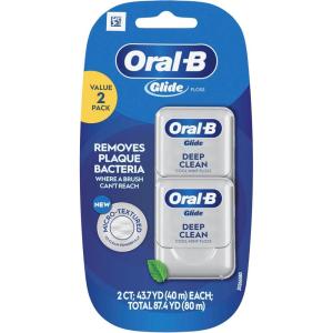 imageOralB Glide Deep Clean Cool Mint Dental Floss Value 2 Pack 40m Each2 Count Pack of 1