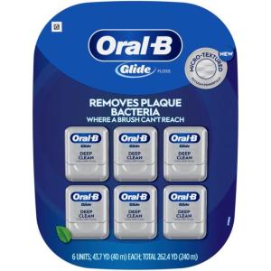 imageOralB Glide Deep Clean Cool Mint Dental Floss Value 2 Pack 40m Each6 Count Pack of 1