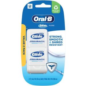 imageOralB Glide ProHealth Original Dental Floss Smooth Strong Shred Resistant Value 2 Pack 50mUnflavored