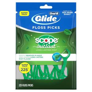 imageOralB Glide with Scope Outlast Dental Floss Picks Mint 225 Picks225 Picks Pack of 1