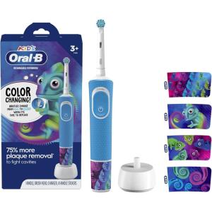 imageOralB Kids Electric Toothbrush with Sensitive Brush Head and Timer for Kids 3 Product Design May VarySuper Tooth