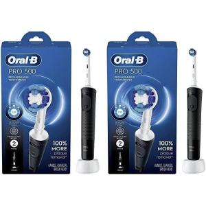 imageOralB Pro 500 Electric Toothbrush with 1 Brush Head Rechargeable Black1 Count Pack of 2