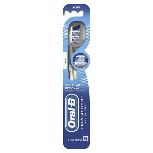 imageOralB Pro Health CrossAction Plaque Removal toothbrushes 2 Count Toothbrush Soft Deep Reach in Tight Spaces Tongue Scraper Tooth Brush Plaque Fighter Gentle on Teeth Gum stimulators1