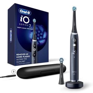 imageOralB iO Deep Clean  Protect Rechargeable Electric Toothbrush Black with a iO Series 7 Toothbrush 2 Replacement Brush Heads and a Charging Travel Case