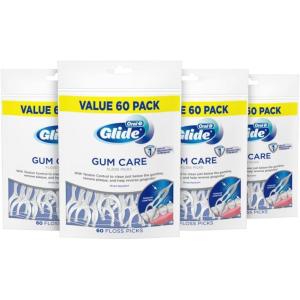 imageOral B Glide Dental Floss Picks Gum Care 60 Count Pack of 46 Foot Pack of 4
