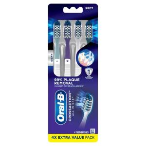 imageOralB CrossAction All In One Toothbrush Soft Deep Plaque Removal 4 count