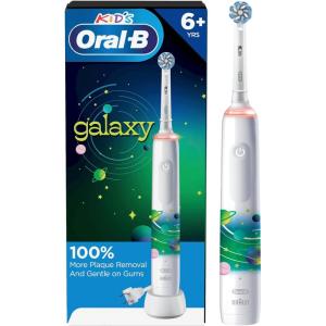 imageOralB Kids Electric Toothbrush with Coaching Pressure Sensor and Timer Rechargeable Toothbrush with Brush Head Sparkle ampamp ShineToothbrush