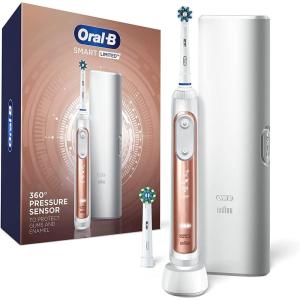 imageOralB Pro Smart Limited Power Rechargeable Electric Toothbrush with 2 Brush Heads and Travel Case WhiteRose Gold