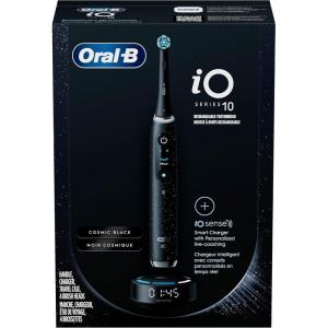 imageOralB iO Series 10 Rechargeable Electric Toothbrush with Visible Pressure Sensor to Protect Gums 2 Min Timer 7 Cleaning Settings 4 Replacement Toothbrush Heads and Charging Travel Case BlackBlack