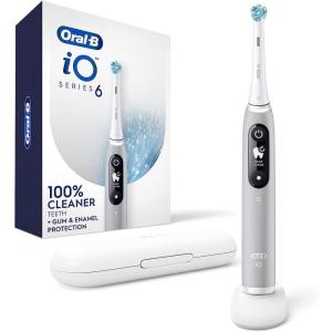 imageOralB iO Series 6 Rechargeable Electric Toothbrush with Visible Pressure Sensor to Protect Gums 2 Minute Timer 5 Cleaning Settings 1 Replacement Toothbrush Head and Travel Case BlackGrayopal
