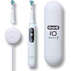 imageOralB iO Series 7 Electric Toothbrush with 2 Replacement Brush Heads Black OnyxWhite Alabaster