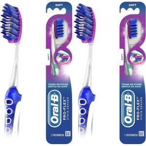 imageOralB 3D White Deep Stain Remover 1 count toothbrush SOFT Removes 90 of surface stains whitens teeth deep reach removes plaque and stains tooth brush1 Count Pack of 2