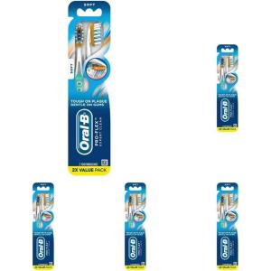 imageOralB 3D White Deep Stain Remover toothbrushes 6 Count Toothbrush Soft Removes 90 of Surface Stains whitens Teeth deep Reach removes Plaque and Stains Tooth BrushWhite