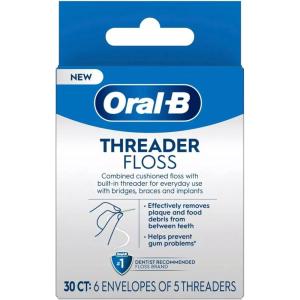 imageOralB Glide ProHealth Dental Floss Threaders for Braces 30 Count30 Count Pack of 4