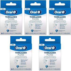 imageOralB Glide ProHealth Dental Floss Threaders for Braces 30 Count30 Count Pack of 5