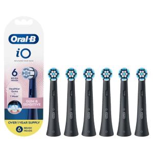 imageOralB iO Gum ampamp Sensitive Replacement Heads Electric Toothbrush Brush Heads Black 6 Count