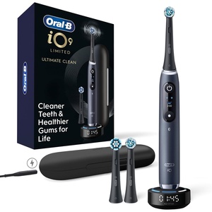 image:imageOralB Rechargeable Electric Toothbrush iO9 Limited Ultimate Clean 7 Cleaning Modes Interactive Display iSense Charger Charging Travel Case Visible Pressure Sensor 3 Brush Heads Rose QuartzBlack